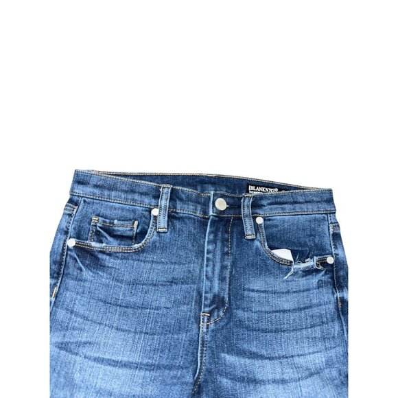 Blank NYC Madison Crop Size 26 Distressed Raw Hem Jeans - Picture 4 of 8